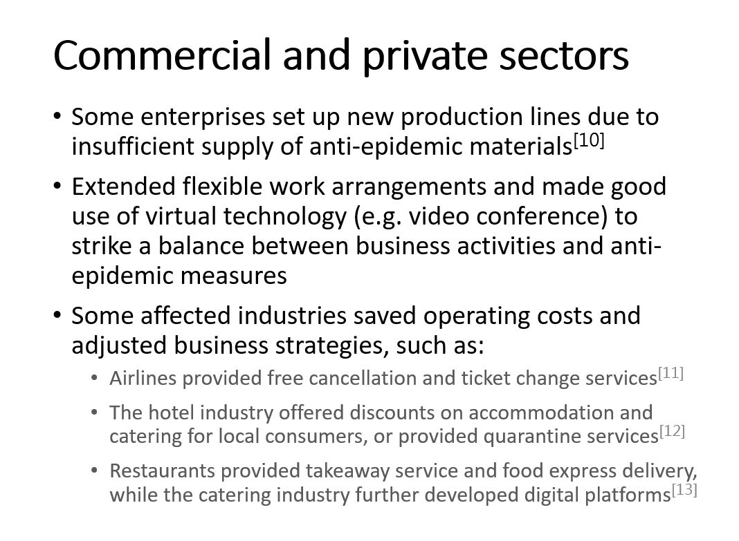 Commercial and private sectors